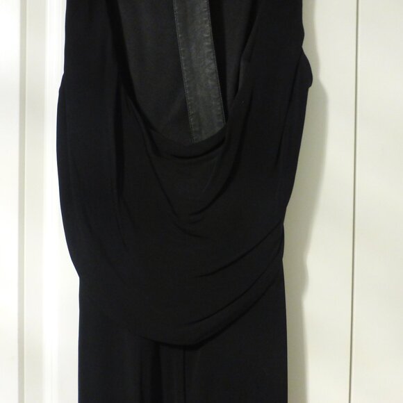 BEBE Black T-back mini dress with faux leather belt and trim - Picture 11 of 12